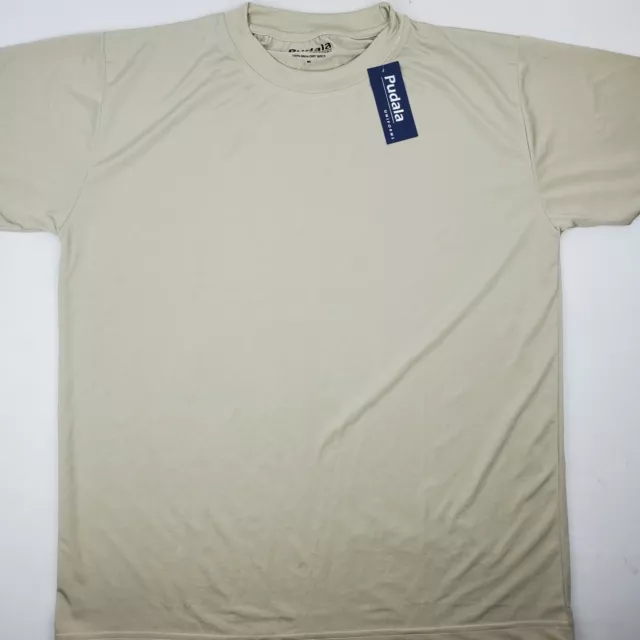 New Pudala Micro Dry Wick Tee Tan/Sand Sz Medium T-Shirt Short Sleeve