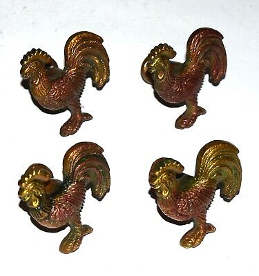 Set of 04 Knobs Brass Bird Cabinet Pulls Hen Shape Knobs Door Accessories EK684