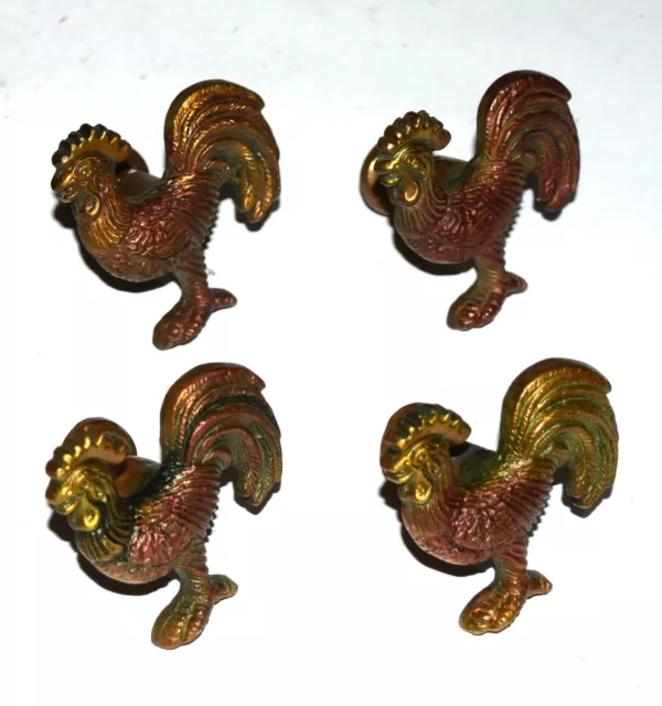 Set of 04 Knobs Brass Bird Cabinet Pulls Hen Shape knobs Door Accessories EK684