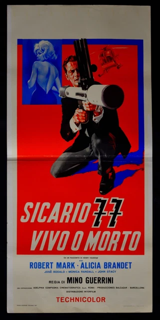 LOCANDINA SICARIO 77 vivo o morto robert mark mino guerrini brandet