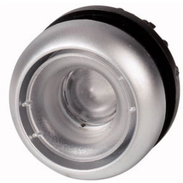 Schlegel 23.000.889 pulsante in acciaio inox, illuminazione ad anello, iscrizione simbolo freccia, illuminato con sonda contatto GEBER 2 apribottiglie e morsetto a vite LED, 24 V, Bianco (2 pezzi