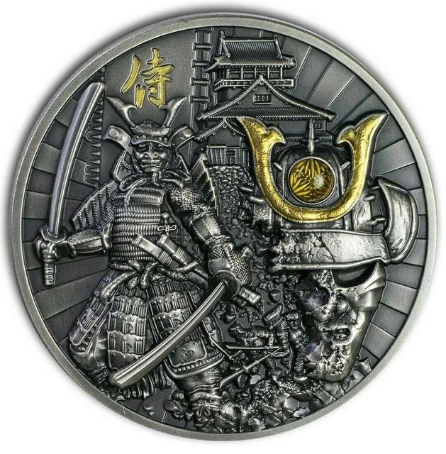Niue 2019 5$ SAMURAI WARRIORS Antique Finish 2 Oz silber Münze