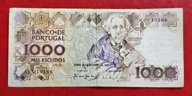 Portugal 1000 Escudos 1987 Banknote P181C