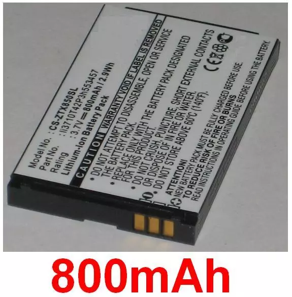 Batterie 800mAh type Li3709T72P3H553447 Li3710T42P3h553457 Pour ZTE F106