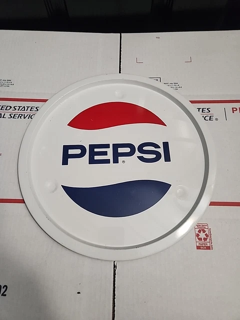 Vintage Pepsi Cola Soda 70s Metal Serving Tray 12.5" Made in USA Tin Advertising