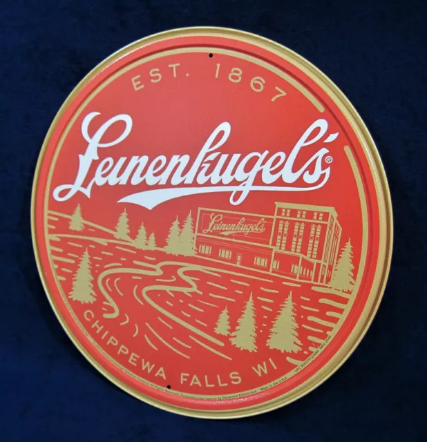 LEINENKUGEL'S BEER - Round Metal Tin Sign - Man Cave Garage Bar Pub Wall Décor