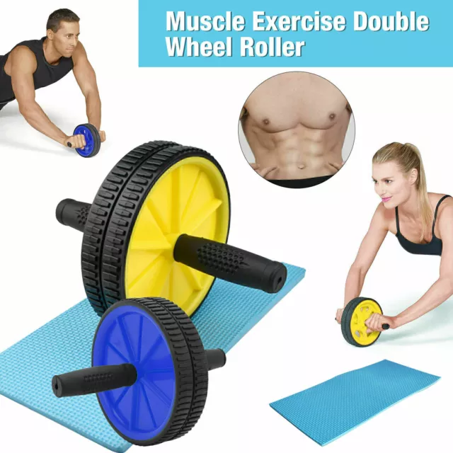 AB Abdominal Roller Wheel Fitness Waist Core  Workout Exercise Wheel gym Home AU