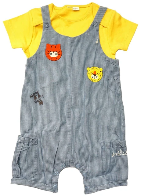 Garçons Bébé Tigre Lion Short Rayure Barboteuse & Body Ensemble Nouveau Né À 18