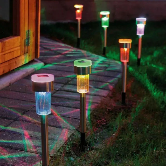10/24x Solar Powered Garden LED Stake Lights for Patio Lawn Decor Color Changing
