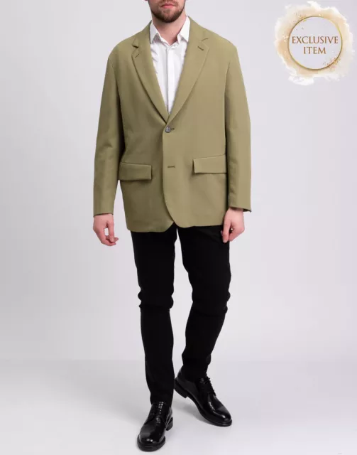 RRP€690 HEVO Blazer Jacket IT50 US40 L Green Single-Breasted Made in Italy