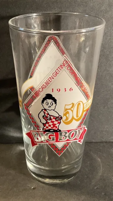 Vintage Big Boy 50th Anniversary Drinking Glass Tumbler 1936-1986