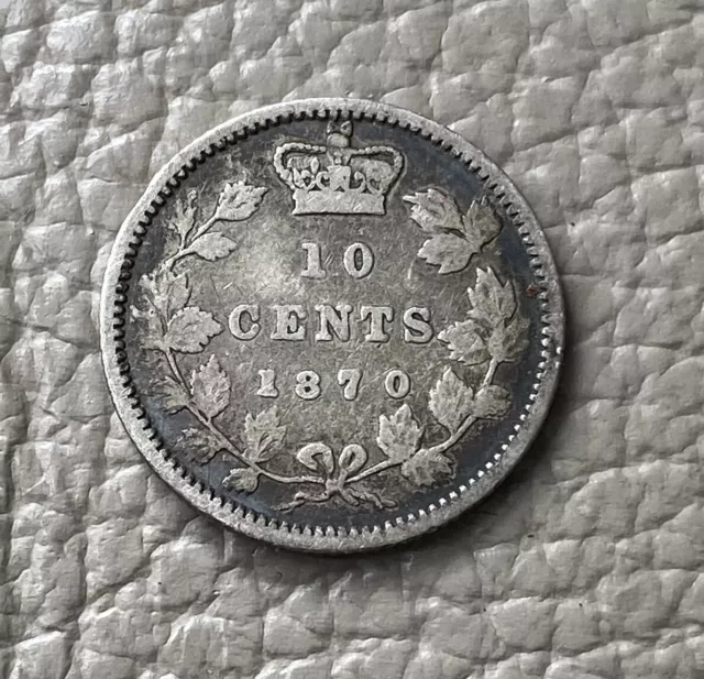 1870 Canada Queen Victoria Ten Cents Coin - Ref 343