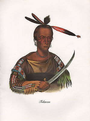 VINTAGE PRINT of 1830's NATIVE AMERICAN INDIAN ~ TOKACOU ~ SIOUX