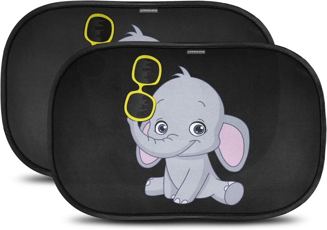 Tendine Parasole Auto Bambini Nere Elefante - Parasole Bambini Accessori Auto,2