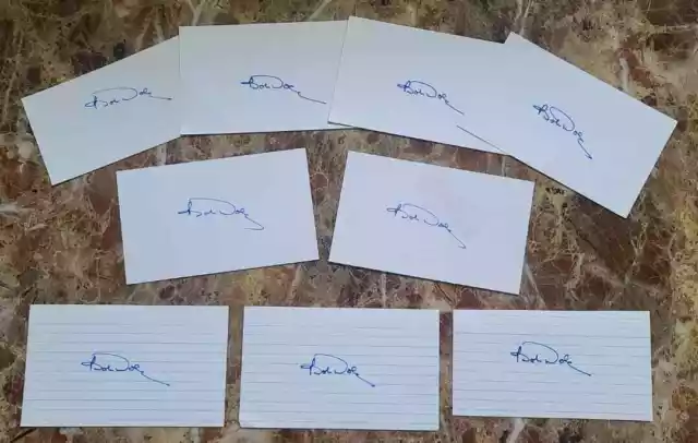 BOB DOLE: Kansas Senator lot of 9 signed/autographed index cards