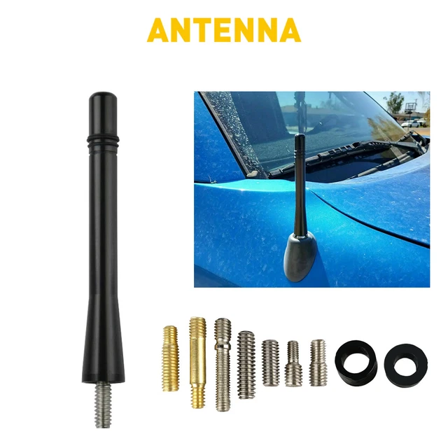 For TOYOTA TACOMA 1995-2016 4" Short Black Aluminum Antenna Mast AM/FM PLUG PLAY