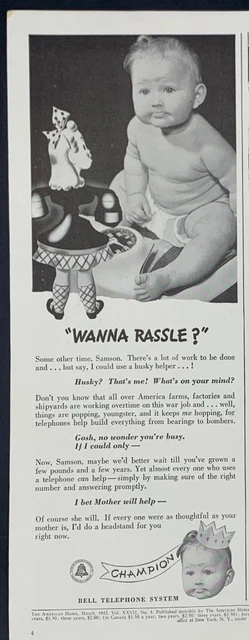 MAGAZINE AD* - 1942 - AT&T / Bell System - Seconde Guerre mondiale ...