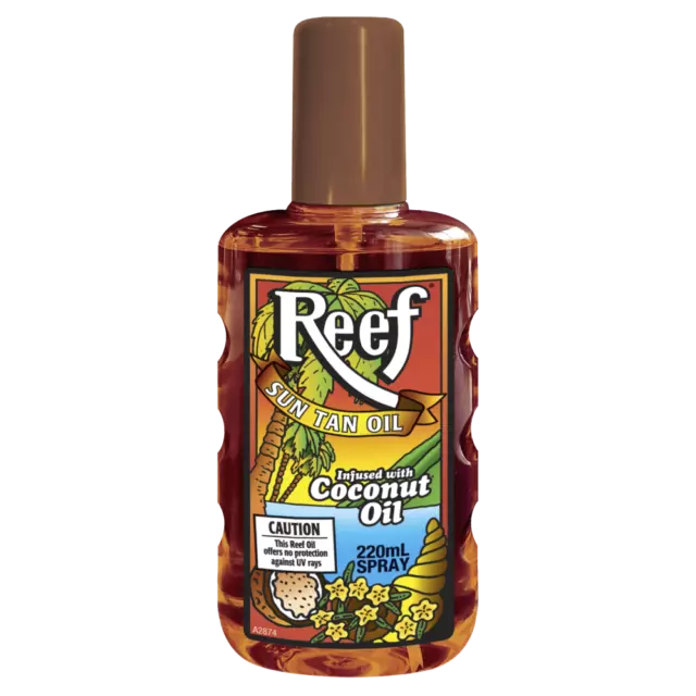 Reef Coconut Sun Tan Oil 220mL Spray Infused Fast Drying Moisturising