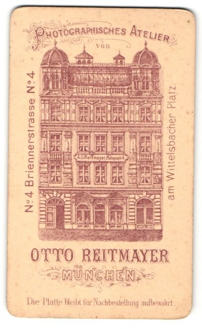 Fotografie Otto Reitmayer, München, rücks. Ansicht München, Atelier Briennerstr