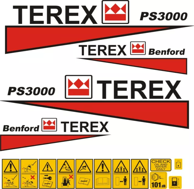 Terex  Benford PS3000 Dumper Decal Set.