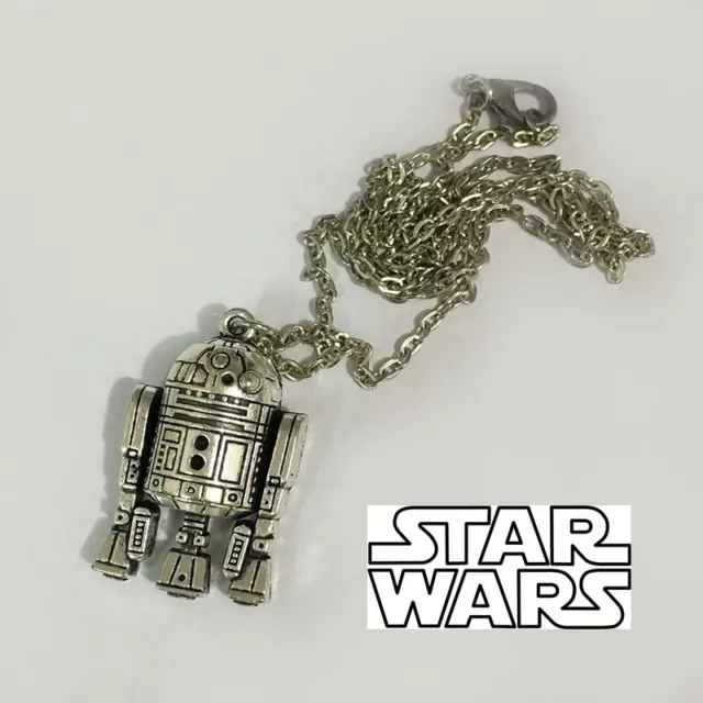 Star Wars R2-D2 R2D2 Metal Charm Pendant Figure W/Necklace *New* Rare Sale!