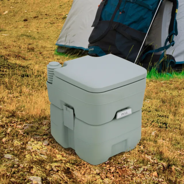 20L Mobile Camping Toilet Portable Travel Chemical WC Outdoor Handle Grey