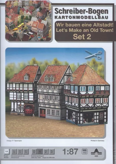 SCHREIBER Kartonmodellbaubogen Altstadt-Set 2 Nr.: 628 1:87/H0