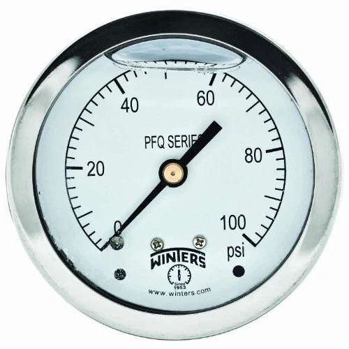2-1/2" Dial Size, Liquid Filled Industrial Pressure, 304 Stainless Steel Case