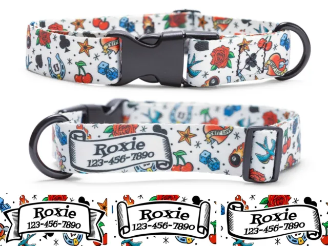 Tattoo Dog Collar Personalized - Large - Tattoo Puppy Collar Doggy Gift