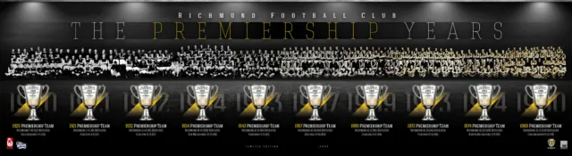 Official Richmond Football Club The Premiership Years History Montage Print