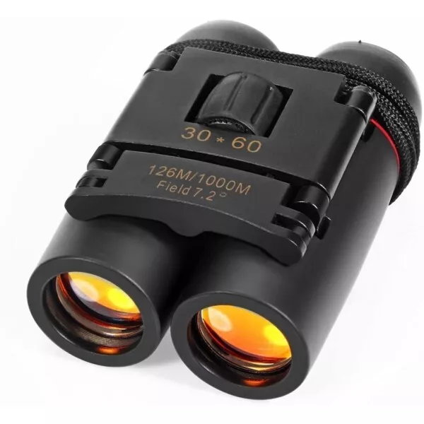 Mini Binocolo Cannocchiale Zoom 30 X 60 Visione Diurna E Notturna Pieghevole