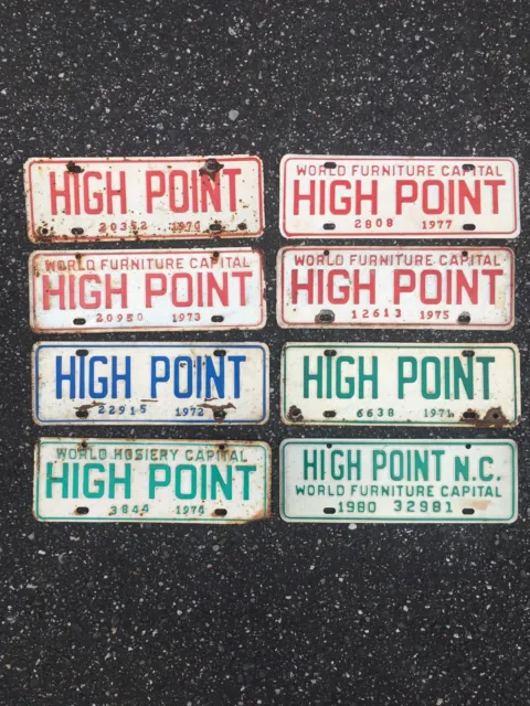 1970's North Carolina High Point Specialty License Plates
