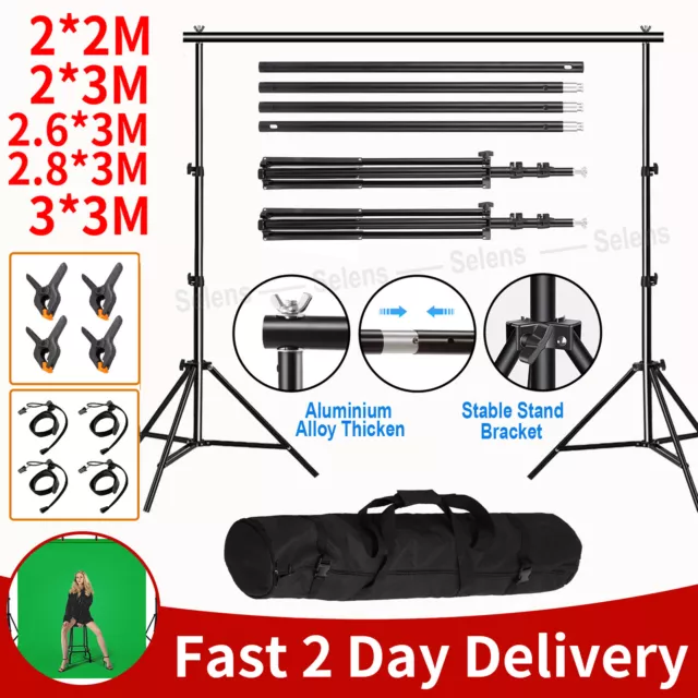 2m- 3m Backdrop Stand KIT Professional Photo Green Screen Background Photography