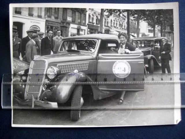 Tirage argentique d'époque: Cabriolet Matford V8 48, Rallye des artistes vers 35