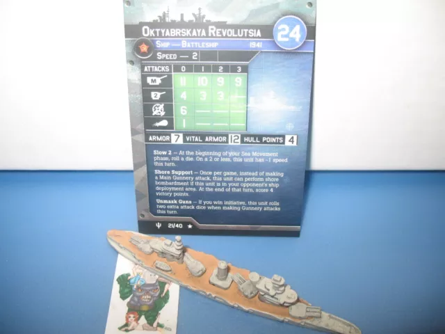 =Axis Allies War at Sea FLANK SPEED Oktyabrskaya Revolutsia 21/40 with card=