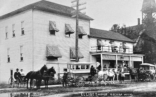 Elliott House Hotel Oscoda Michigan MI Reprint Postcard