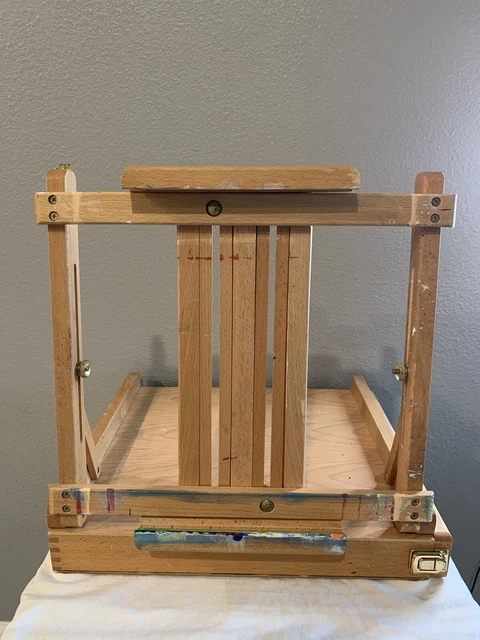Solid Wood Portable Folding Easel Art Drawing Painting Carry Case Board
