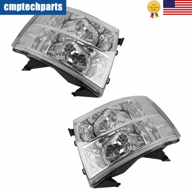 Black Headlights Fits 2007-2013 Chevy Silverado 1500 2500HD 3500HD Pair