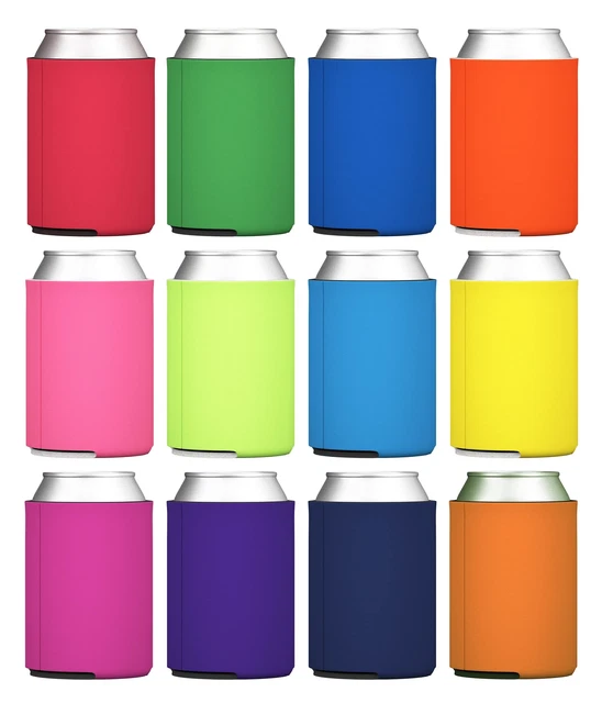 Blank Beer Can Coolers Plain Bulk Collapsible Foam Soda Cover Coolies Personaliz