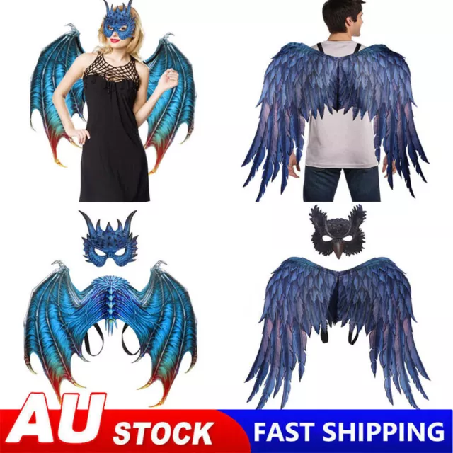 3D Owl Dragon Wing Tail Mask Set Halloween Costume Carnival Party Book Week AU