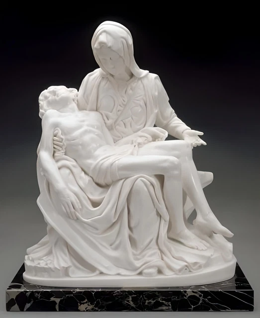 Design Toscano Die Pietà Replik – Große Marmor-Kunstharz-Figur, Klassische Skulptur