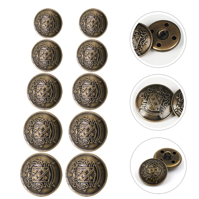 50 Pcs Vintage Clothing Buttons Metal Suit Replacement Decorate