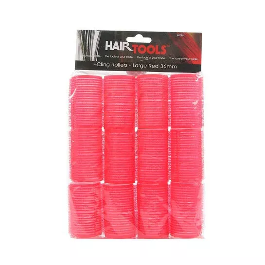 Haarwerkzeuge professionelle Kleben Haarrollen selbstgreifend rot 36 mm 12er-Pack