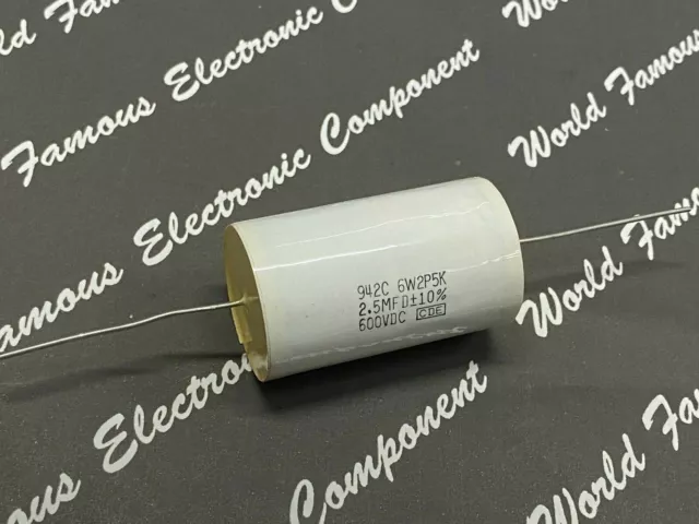 1pc CDE 2.5uF 600V 10% 942C6W2P5K Axial Polypropylene Film Capacitor