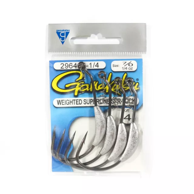 Gamakatsu Weighted Hook Superline Spring Lock 1/4 oz Size 7/0 (1259)