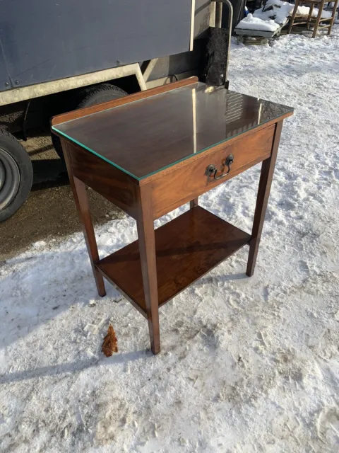 A 20th Century Mahogany Side Table Rectangular Bedside with Drawer Lamp Table