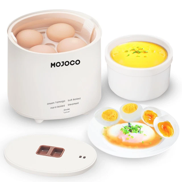 4 STYLES EGG Cooker Steamed, Hard Boiled, Soft Boiled Eggs and Onsen
