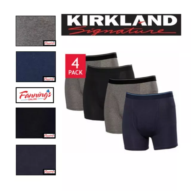 Kirkland Signature Men's Boxer Briefs Underwear 4 Pack Multi (2