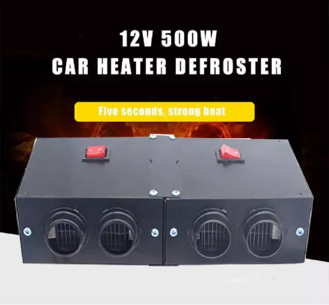 Car Auto Portable Electric Heater Warmer Heating Fan Defroster Demister 12V 500W