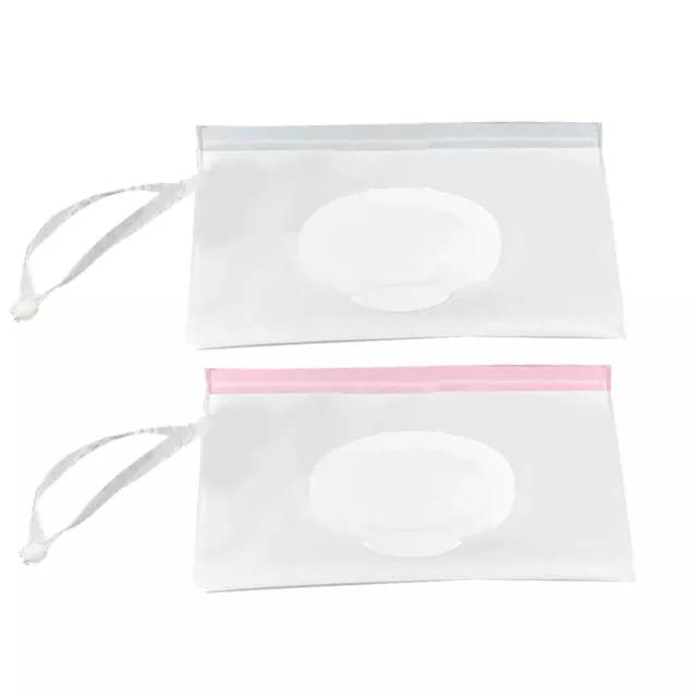 2pcs Travel Baby Wipes Pouch Portable Wet Wipe Dispenser Bag Reusable for Travel